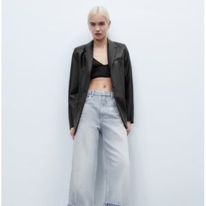 Zara leather blazer - size XS
